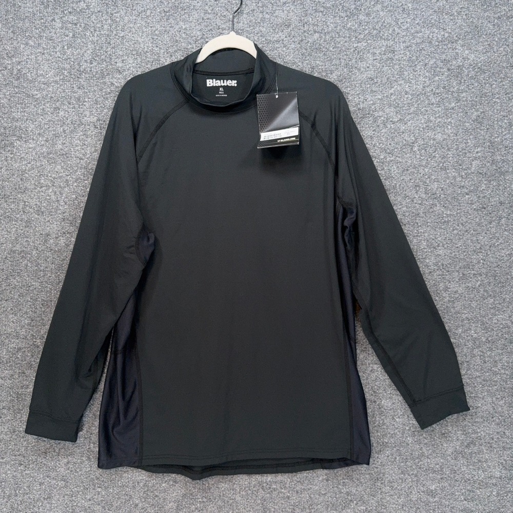 Blauer Quickheat Mock Turtleneck Shirt Mens XL Black Performance Base Layer NEW
